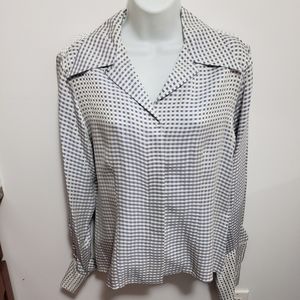 Geoffrey Beene long sleeves small checks blouse
